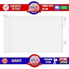 Retractable Pet Safety Gate 34"-55" Adjustable Mesh Barrier For Dogs & Cats With