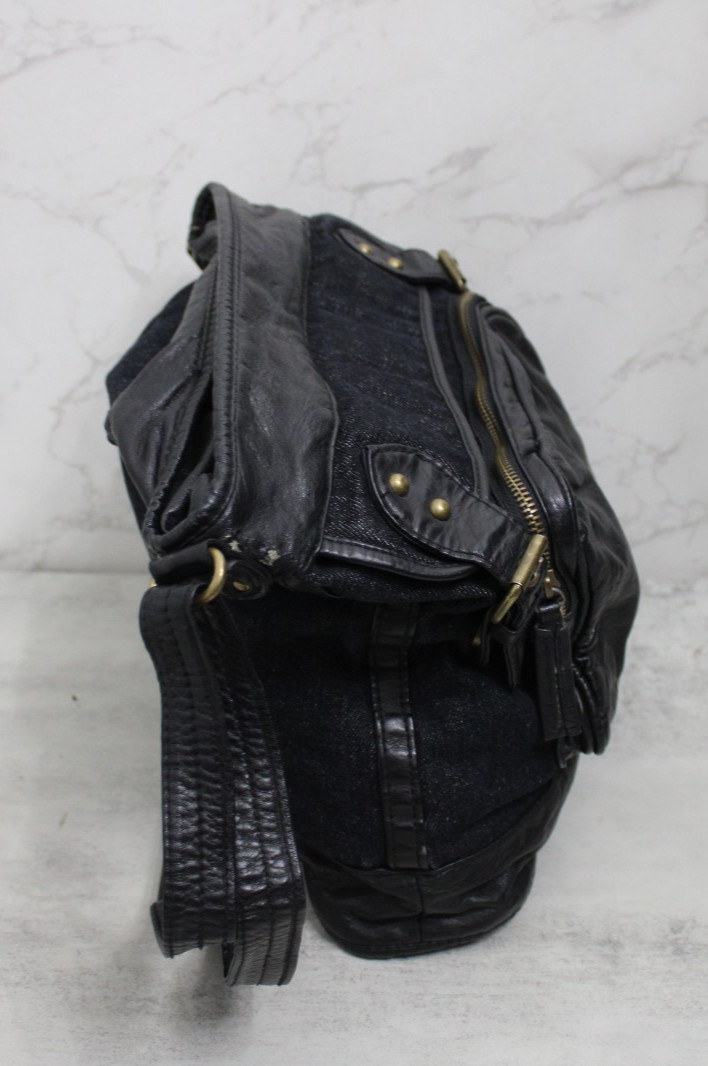 Converse One Star Black Leather Shoulder Crossbody Hobo Purse thumbnail 3