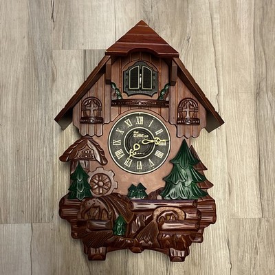愛知時計電気の振り子時計 Cuckoo Clock ブラウン The Time Co Quartz Deer Forest Cuckoo Battery Operated Not Working