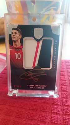 Christian Pulisic 2018 Panini Eminence match worn USA  Patch Card Auto /10