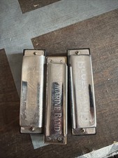 lot of 3 hohner harmonicas, Special 20, Marine Band A440, Bluesband Used