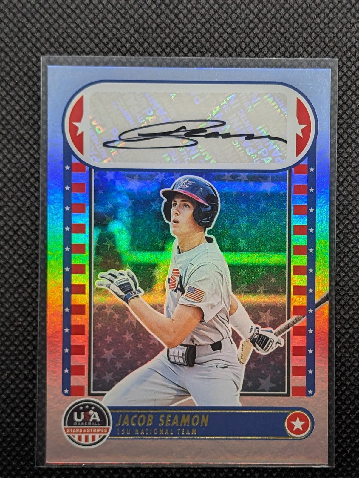 2025 Panini Stars & Stripes #NTS-JS Jacob Seamon 15U National Team Signatures