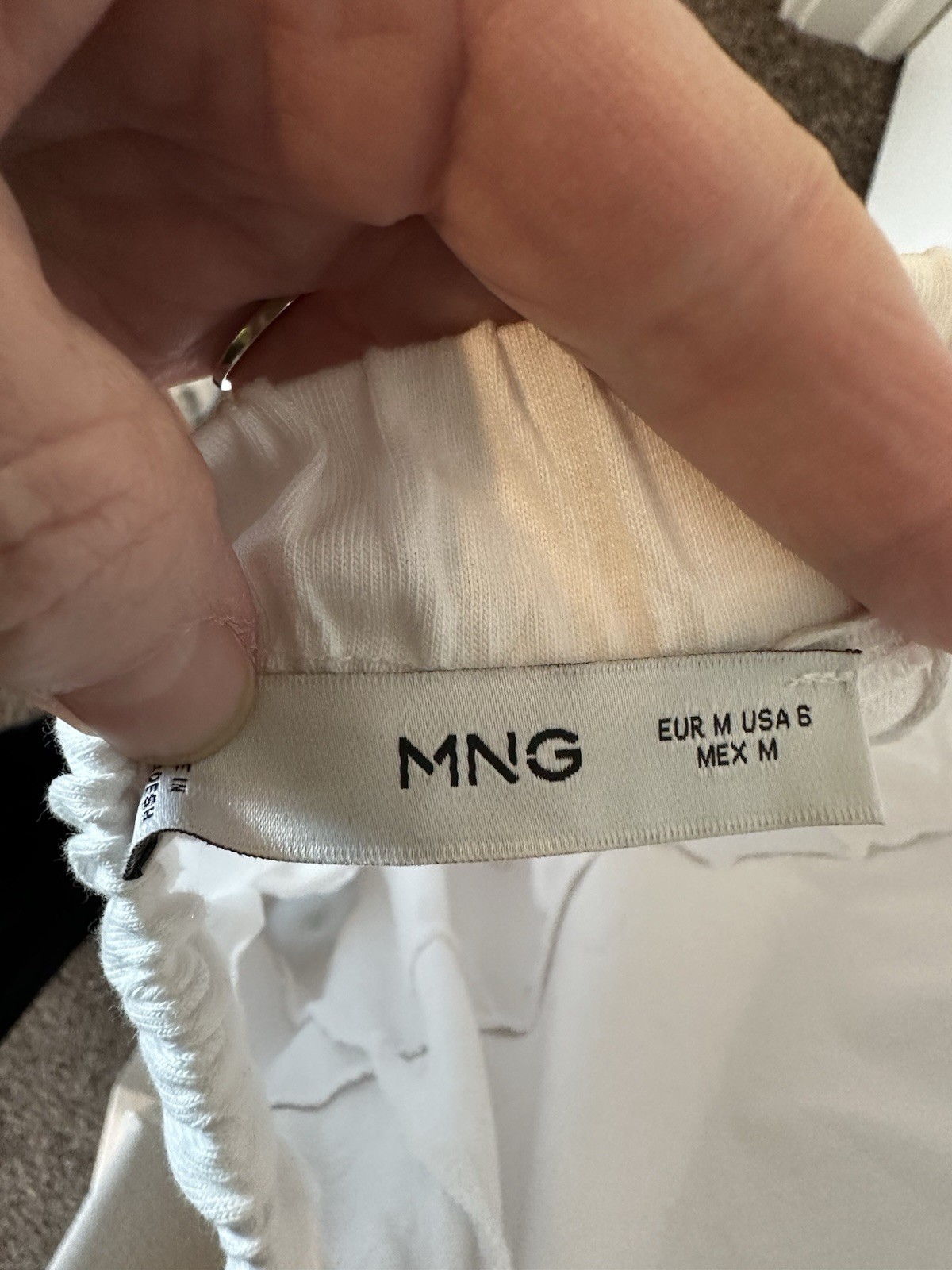 Mango Halter Bow Tiered Maxi Dress in White Cotton Sleeveless Size M thumbnail 4