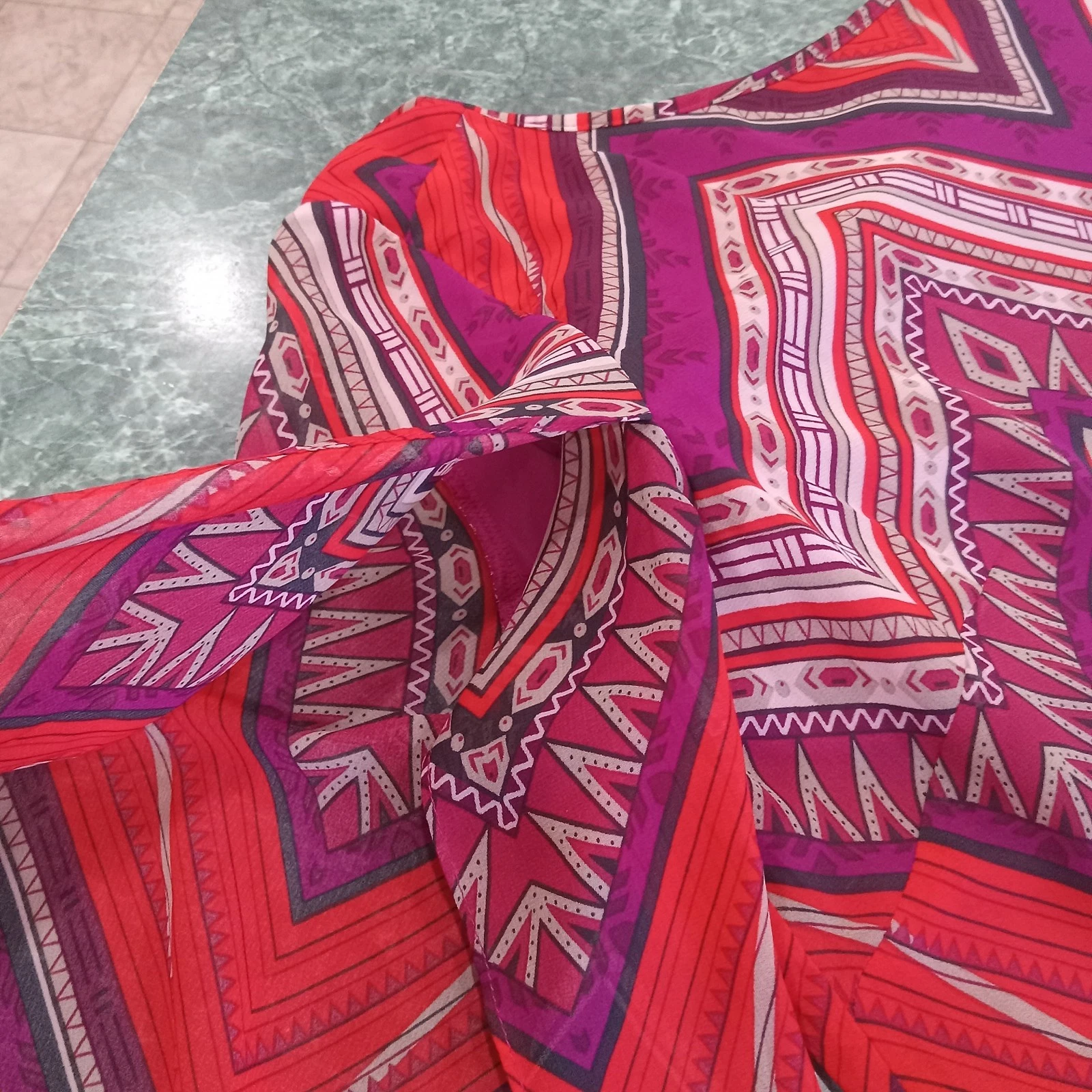 Abito Alyx taglia XL 16 completamente foderato manica lunga floreale magenta spalle scoperte us intime ottimeioni