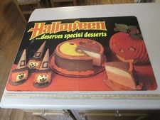 Baskin Robbins ice cream 1979 HALLOWEEN witch cone pumpkin moon cake sign 1X