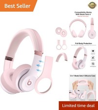 3 in 1 Beats Silicone Case for Solo 4 Headphones, Protective Covers for Shell...
