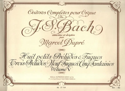 Partition Orgue 2001 - 25 pièces de J.-S. BACH (Vol. 5) Rév. Marcel DUPRÉ - TBE - Photo 1/4