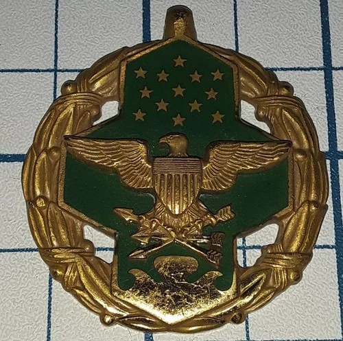 WW2 US Army For Military Merit Green Enamel COMMENDATION Medal Insignia WWII