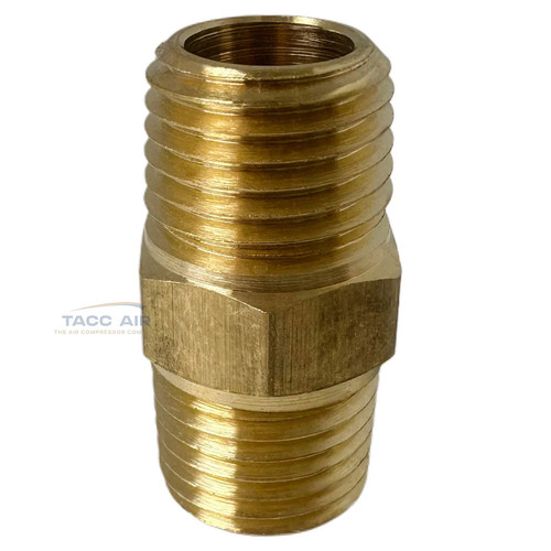 Brass Pipe Hex Nipple Fitting 1/4" MNPT x 1/4" NPT Male Adapter
