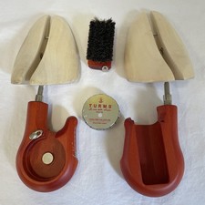 TURMS Travel Shoe Trees with polish and brush Wood Mens 9.5-12