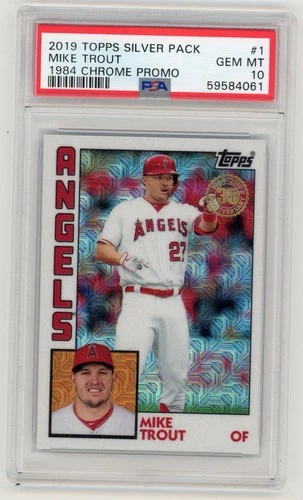 2019 Topps Update MIKE TROUT Silver Pack 1984 Chrome Mojo PSA 10 Angels #T84U-1
