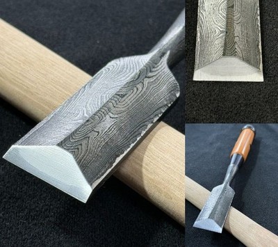 Japanese chisel dovetail  Shinogi Tsubushi nomi 鎬鑿 30mm Mokume Blue Steel#2 羽生康