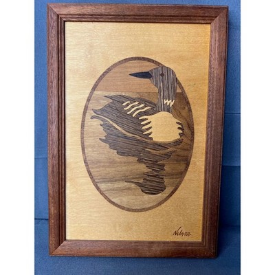 【Hudson  Inlay 】　木象嵌　マーケトリー　ジェフネルソン Hudson River Inlay Loon Bird Wood Marquetry Jeff Nelson | eBay