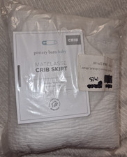 Pottery Barn Baby Matelasse Crib Skirt-White- NWOT-Open Box