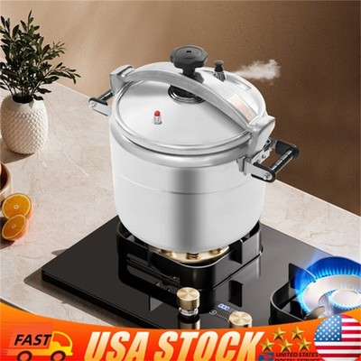 31.7 Qt Aluminum Pressure Cooker Double Valves Top Clamp Bar Lock System