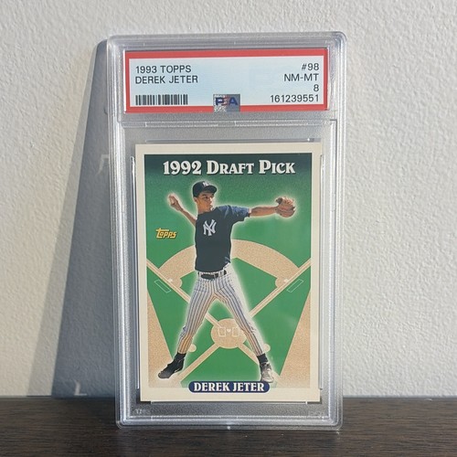 Topps 1993 Derek Jeter Yankees #98 1992 Draft Pick RC PSA 8 Graded