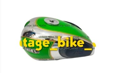 Ariel 350CC Green Painted & Painted Steel Petrol Fuel Tank/Knee Pad/Cap/compatib