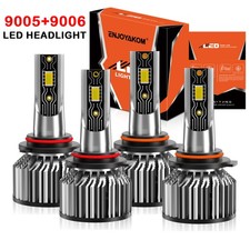 9006 9005 LED Headlight KIT Combo Bulbs 10000K High Low Beam Super Bright White