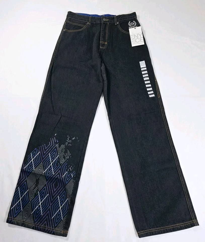 Enyce Jeans Size 20 Baggy Hip Hop Grunge Wide Leg Dark Wash Denim Y2K 29x32 - Image 2 of 4