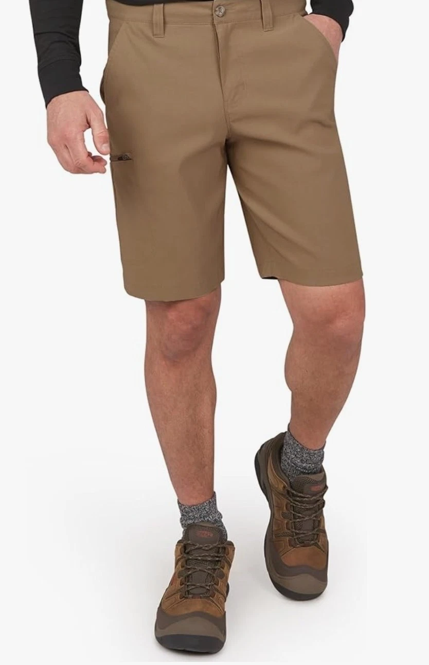 Mens Weatherproof Shorts-Cargo Zip Pocket, Quick Dry Stretch Tech Short Size 38W