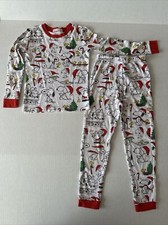 Pottery Barn Kids Peanuts Snoopy Woodstock Fitted Pajama Set Red Multi