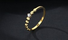 Damen Kinder Ring 925er Sterling Silber Echt 14 K GG Zirkonia GG Silberschmuck