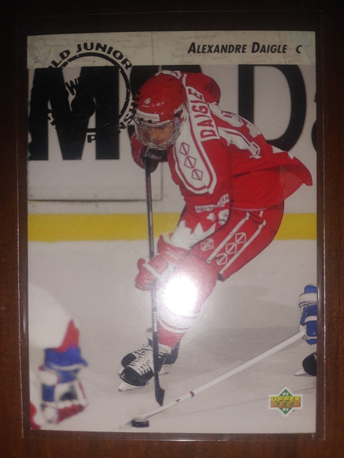 Alexandre Daigle 1992-93 Upper Deck Rookie #587 'Hollograms'💠💠💠 back of Card.