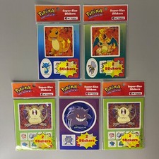 Pokemon Super Size Stickers Lot of 5 Nintendo Charizard Charmander ArtBox 1999