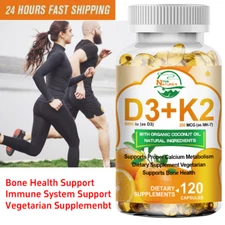 Vitamin D3 5000 IU + K2 200mcg 120 Capsules Extra Strength D3 K2 Supplements