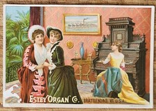 Victorian Trade Card Estey Organ Company Brattleboro VT AB Seavey Saco Maine