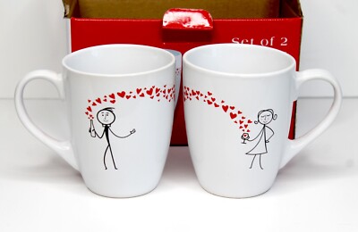 Pouring LOVE Celebrating Our Relationship Ceramic Mug Set of 2 by The Rose Co.