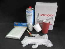 KIT SET VETRORESINA PER RIPARAZIONI BARCHE CANOE CARROZZERIA AUTO CARENE MOTO L0