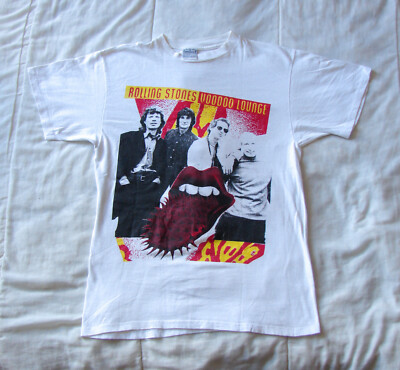 Vintage 90s Rolling Stones Voodoo Lounge 1994 White T Shirt Spike