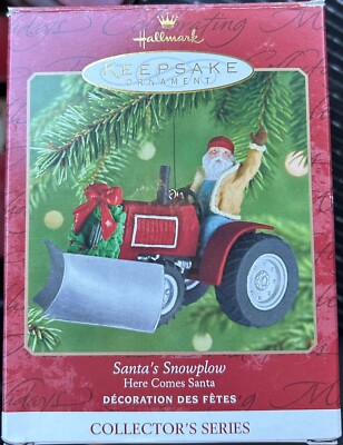 HALLMARK 2001 HERE COMES SANTA SANTA'S SNOWPLOW ORNAMENT  