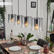 Hänge Lampe Rauchglas Pendel Leuchte Schlaf Ess Wohn Zimmer Beleuchtung schwarz