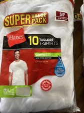 New Hanes 10 Pack Crew Neck Men's White Undershirt T-Shirt Tagless taped bag