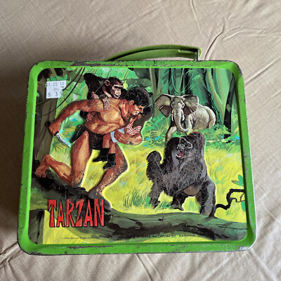 Vintage 1966 Tarzan Metal Lunch Box Aladdin Industries - No