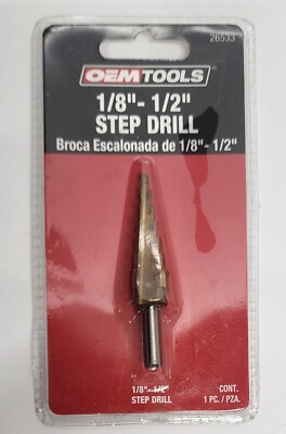 OEM Tools 1/8-1/2'' Step Drill Bit 26533 High Speed Two-Flute Split Point Tip