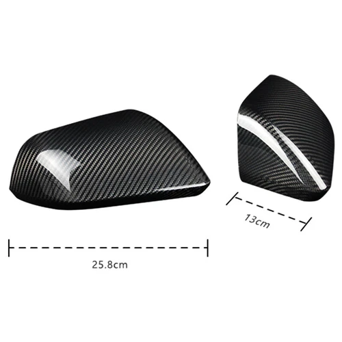 2PCS Real Carbon Fiber Door Side Mirror Cover Cap For 2015-2020 Ford Mustang - Picture 6 of 8