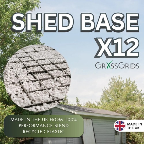 12 x Shed Base Eco Plastic Grids complete with Geotextile to suit 6' x 4' Shed - Picture 1 of 8