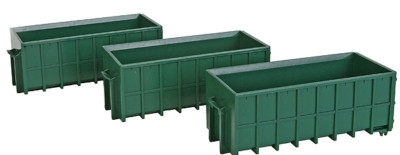 Walthers SceneMaster ~ HO Scale ~ Large Dumpsters ~ Assembled ~ Green ~ 949-4100