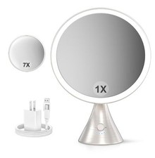 10'Large Lighted Makeup Mirror with 7X Magnification Mirror,3 Colors  10 Bri...