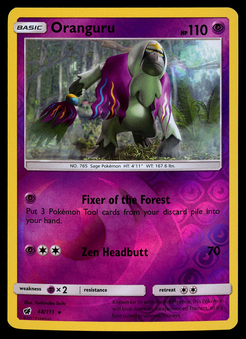 Pokemon Card Crimson Invasion Oranguru 48/111 Reverse Holo Rare - NM