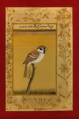 Handmade Sparrow Bird Finest Intricate Antique Indian Miniature Paper Painting