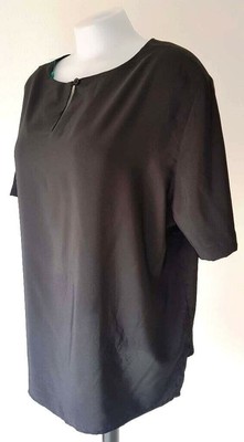 NOTATIONS USA Black S/S TUNIKA Top Bluse - XL - UK22 - EU50 - NEU