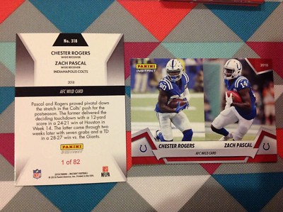 Chester Rogers / Zach Pascal #318 Colts Red Version Playoffs 2018 Panini Instant