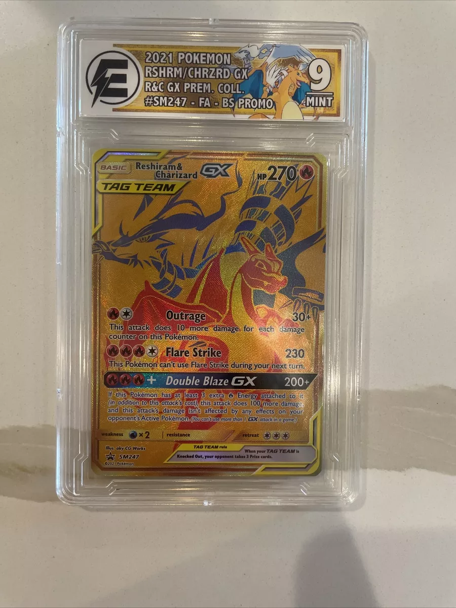 Pokemon Card Gold Reshiram & Charizard GX SM247 Promo, Hobbies