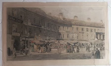 1915 ca. Max Pollak 41/74 Rare FREIHAUS VIENNA Color Aquatint Etching