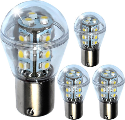4-Pack HQRP BA15s 10-30V 15 LEDs SMD3528 Bulb for 1156 Car Turn Signal Light
