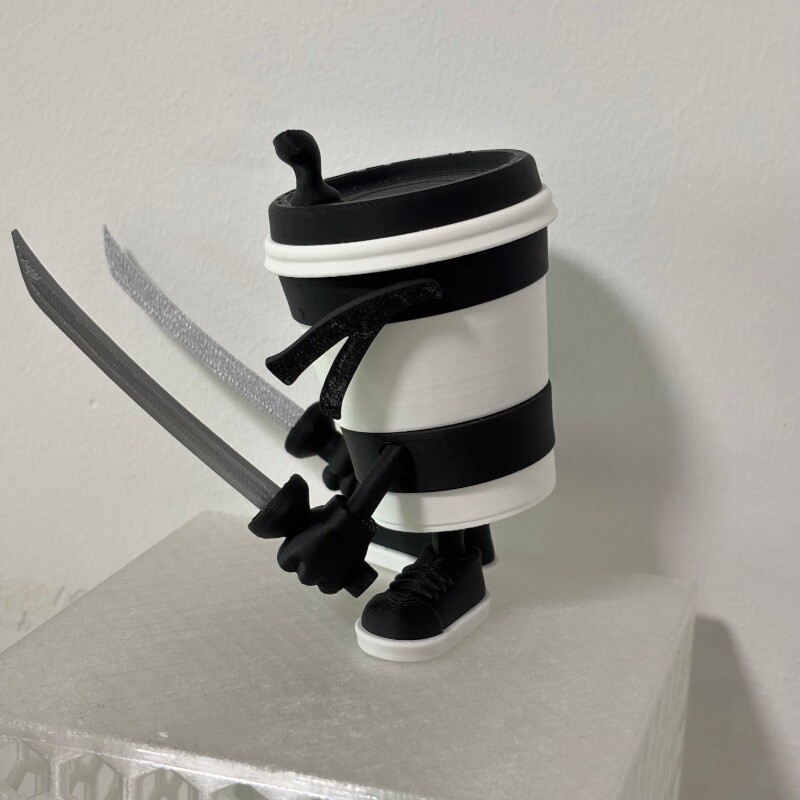 Cappuccino Assassino Italian Brainrot 3DPrinted Toy Figure Gift Present  Curious